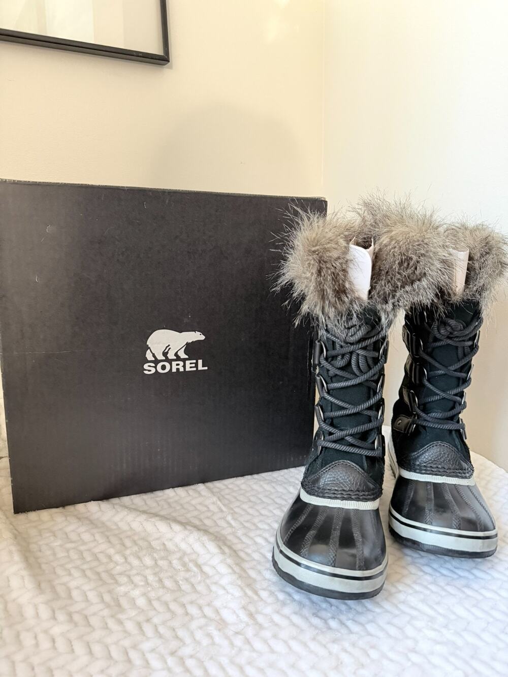Sorel Joan of Artctic Women’s Waterproof Boots Black/Quarry Size 6 NL5203010